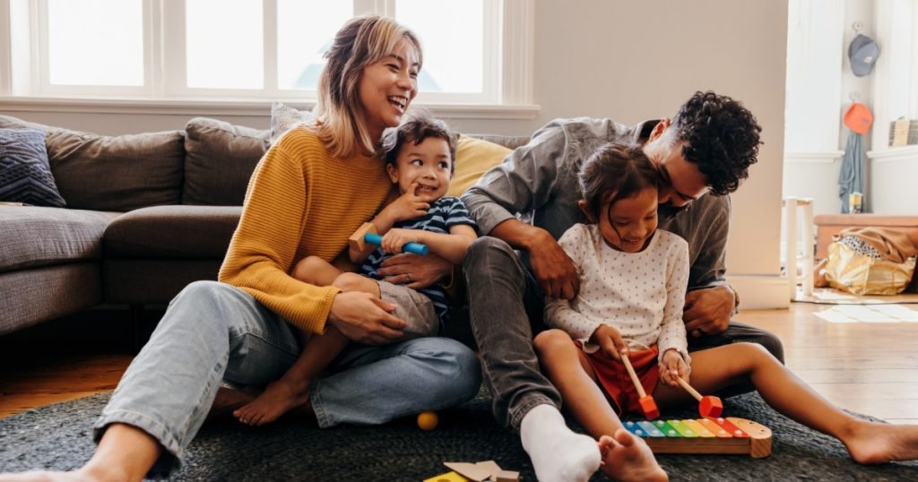 Family enjoying active indoor play during a screen-free weekend in Pittsburgh